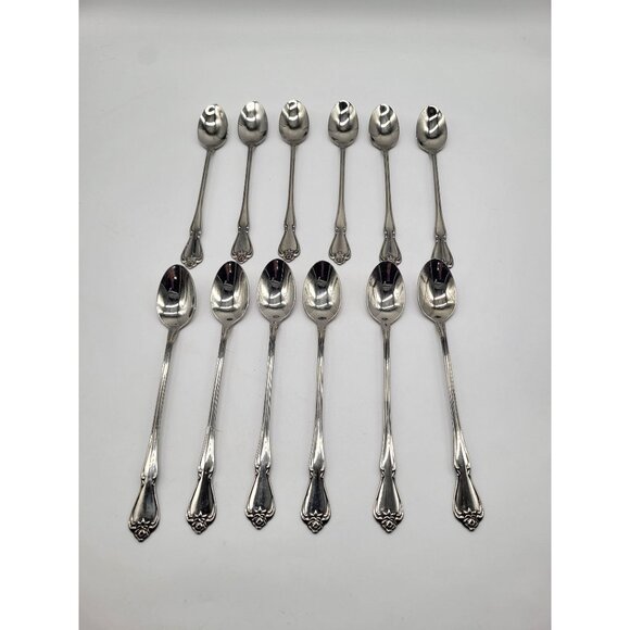 Oneida Other - ONEIDA USA ARBOR ROSE- TRUE ROSE Iced Tea Long Spoons Set of 12 Stainless Steel